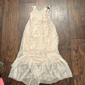 Girls long dress size 6X tan